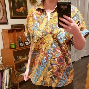 Vintage Beaded Button-Up